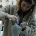 Marianna working on Zeus hand